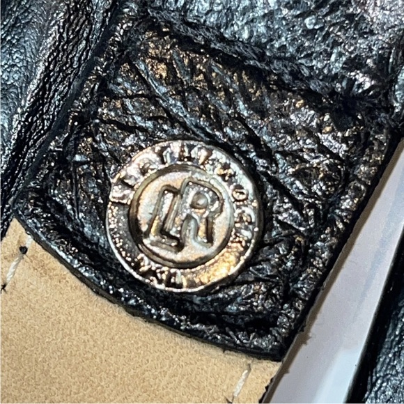 LEATHEROCK BLACK Leather 1” Belt black LEATHER 4”RECTANGLE BUCKLE USA made 6927 - Picture 10 of 11